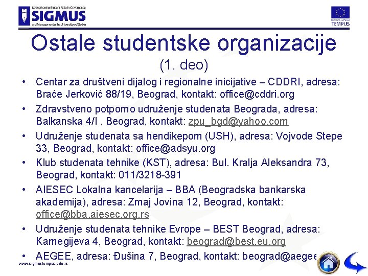 Ostale studentske organizacije (1. deo) • Centar za društveni dijalog i regionalne inicijative –