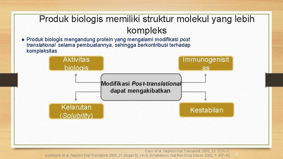 Produk biologis memiliki struktur molekul yang lebih kompleks l Produk biologis mengandung protein yang