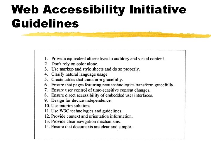 Web Accessibility Initiative Guidelines 