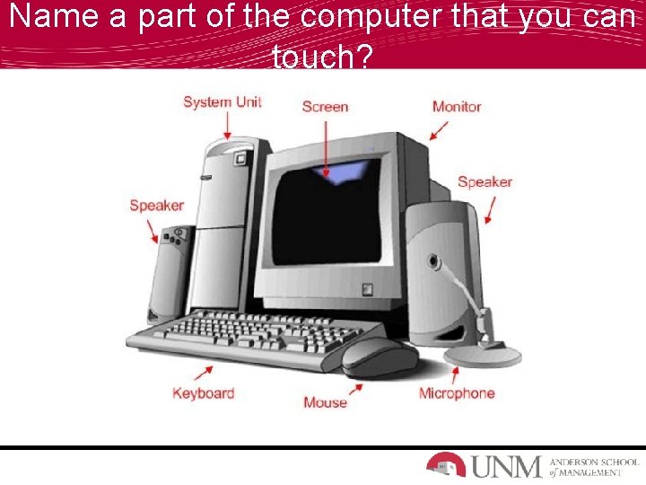Name a part of the computer that you can touch? 