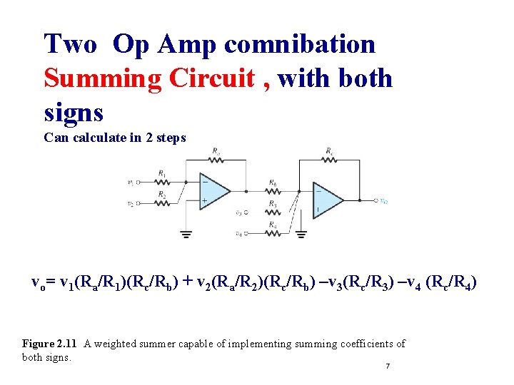 Two Op Amp comnibation Summing Circuit , with both signs Can calculate in 2