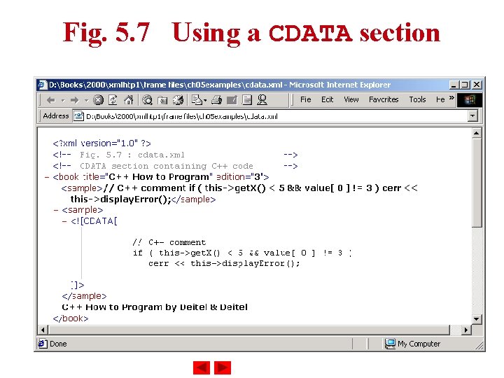 Fig. 5. 7 Using a CDATA section 