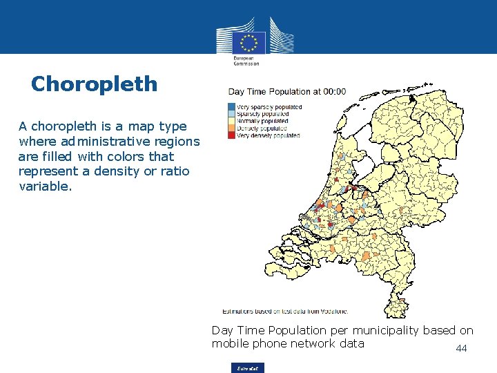 Choropleth A choropleth is a map type where administrative regions are filled with colors