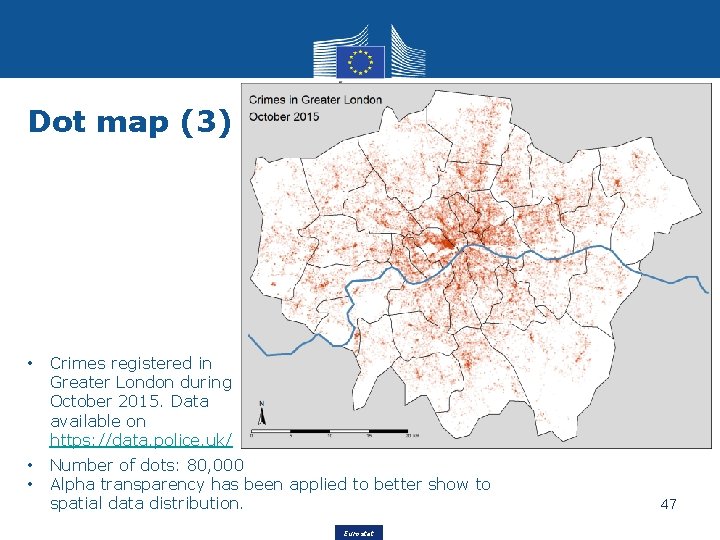 Dot map (3) • Crimes registered in Greater London during October 2015. Data available