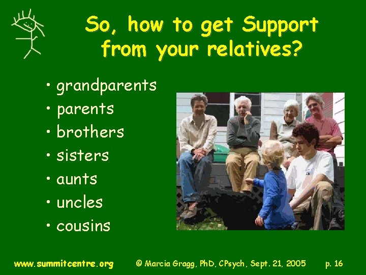 So, how to get Support from your relatives? • grandparents • brothers • sisters