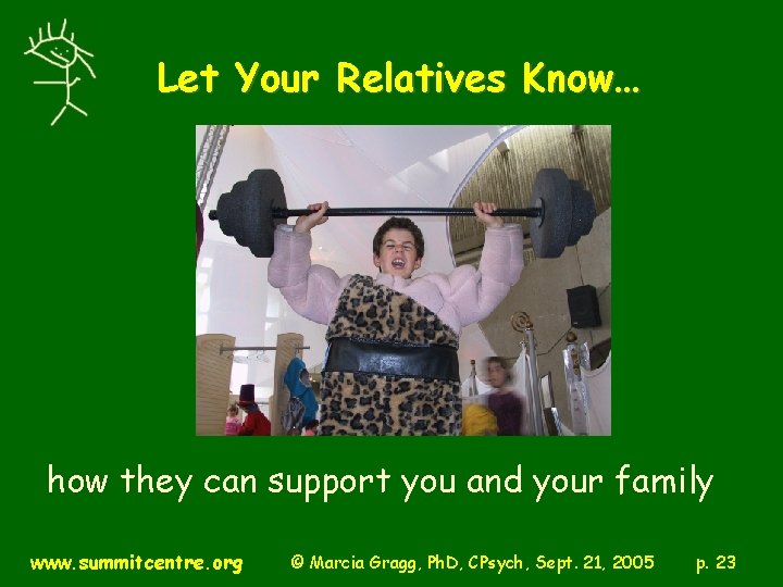 Let Your Relatives Know… how they can support you and your family www. summitcentre.