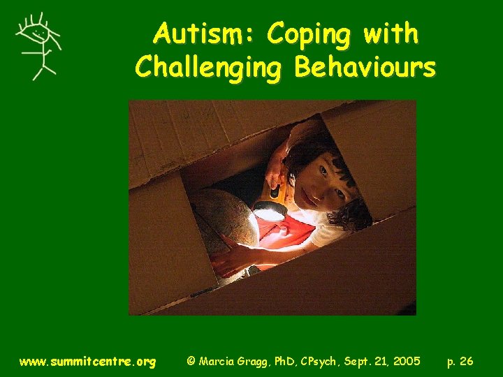 Autism: Coping with Challenging Behaviours www. summitcentre. org © Marcia Gragg, Ph. D, CPsych,