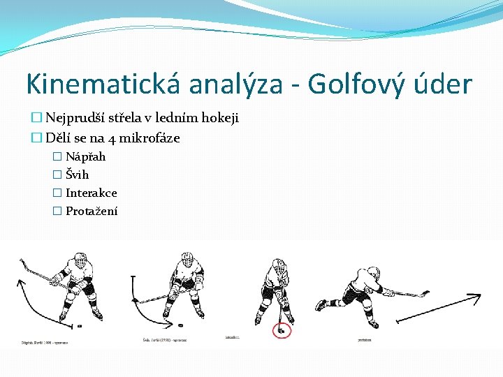 Kinematická analýza - Golfový úder � Nejprudší střela v ledním hokeji � Dělí se