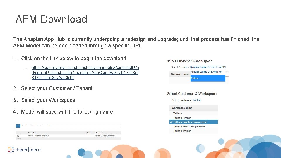 AFM Download The Anaplan App Hub is currently undergoing a redesign and upgrade; until