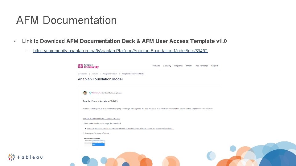 AFM Documentation • Link to Download AFM Documentation Deck & AFM User Access Template