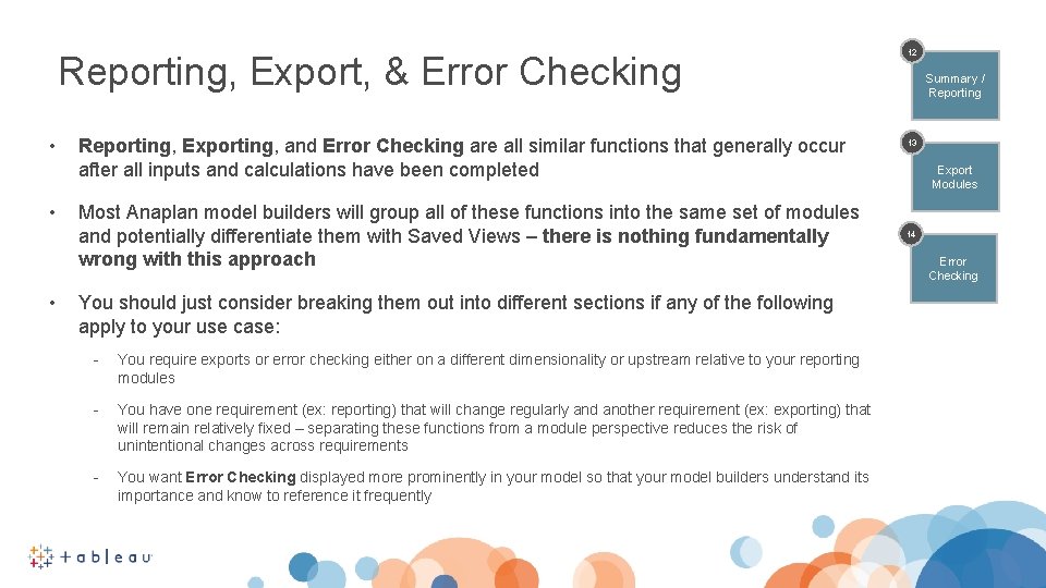 Reporting, Export, & Error Checking • • • Reporting, Exporting, and Error Checking are