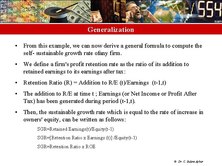 Generalization • From this example, we can now derive a general formula to compute