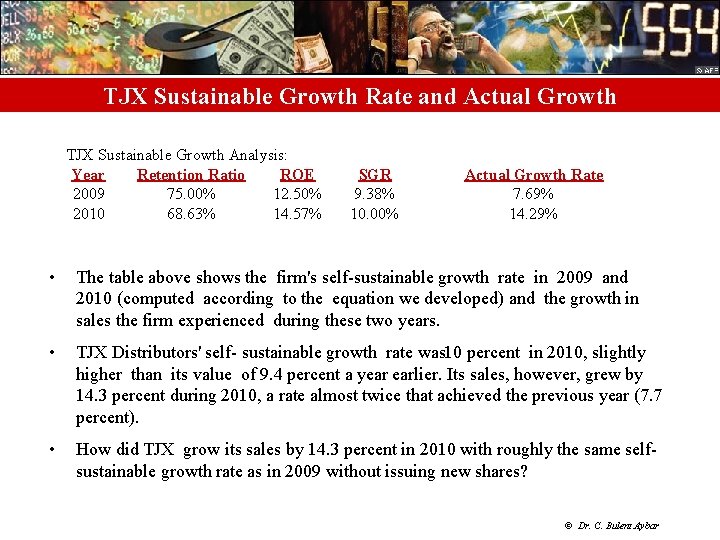 TJX Sustainable Growth Rate and Actual Growth TJX Sustainable Growth Analysis: Year Retention Ratio