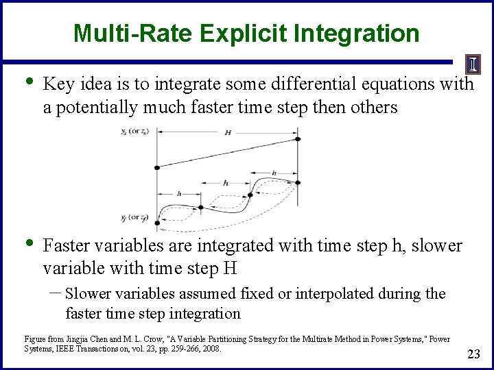 Multi-Rate Explicit Integration • Key idea is to integrate some differential equations with a