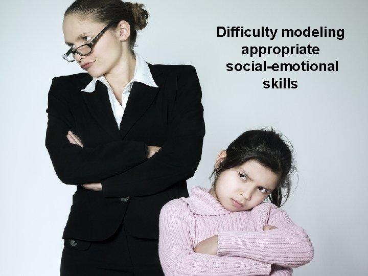 Difficulty modeling appropriate social-emotional skills 