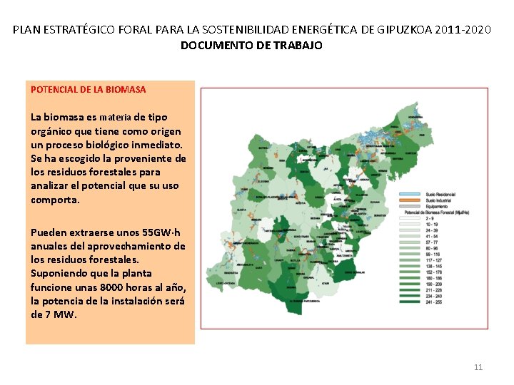 PLAN ESTRATÉGICO FORAL PARA LA SOSTENIBILIDAD ENERGÉTICA DE GIPUZKOA 2011 -2020 DOCUMENTO DE TRABAJO