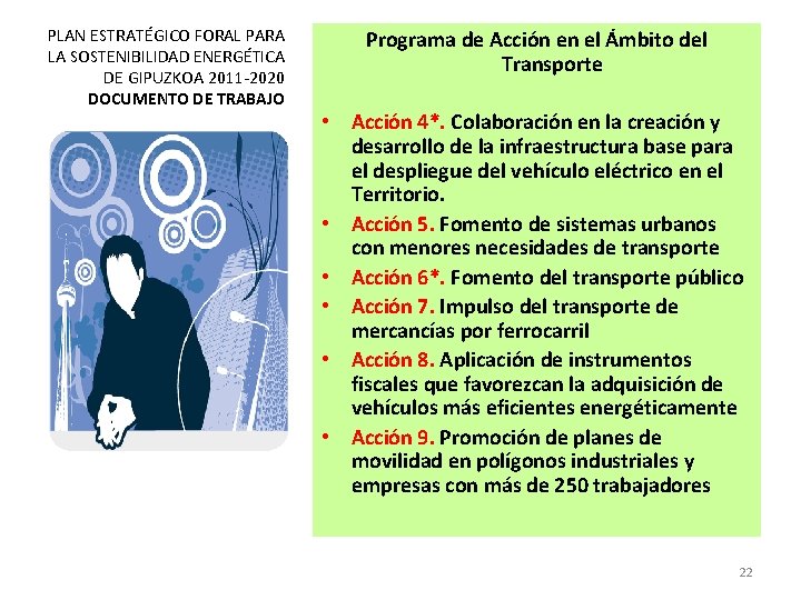 PLAN ESTRATÉGICO FORAL PARA LA SOSTENIBILIDAD ENERGÉTICA DE GIPUZKOA 2011 -2020 DOCUMENTO DE TRABAJO