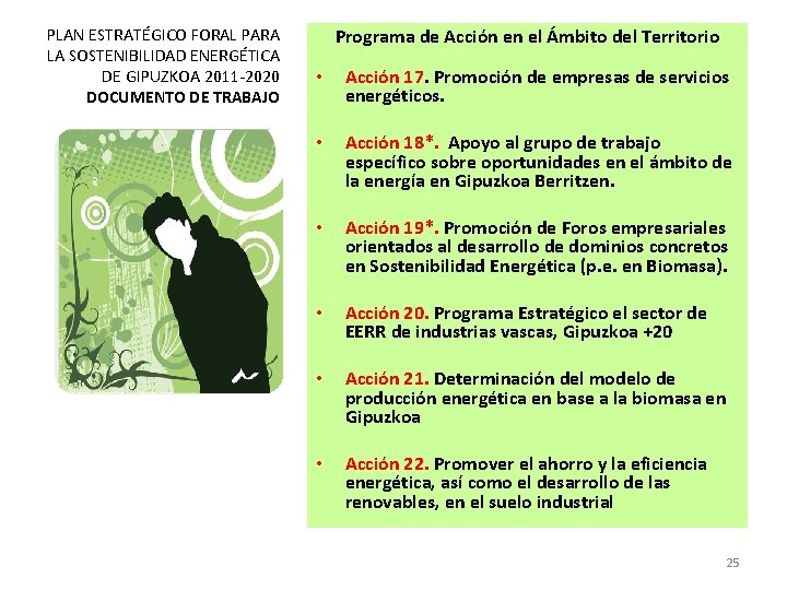 PLAN ESTRATÉGICO FORAL PARA LA SOSTENIBILIDAD ENERGÉTICA DE GIPUZKOA 2011 -2020 DOCUMENTO DE TRABAJO