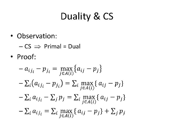 Duality & CS • 