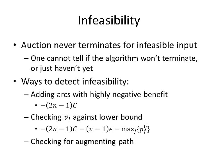 Infeasibility • 
