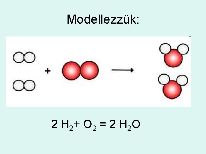 Modellezzük: 2 H 2+ O 2 = 2 H 2 O 