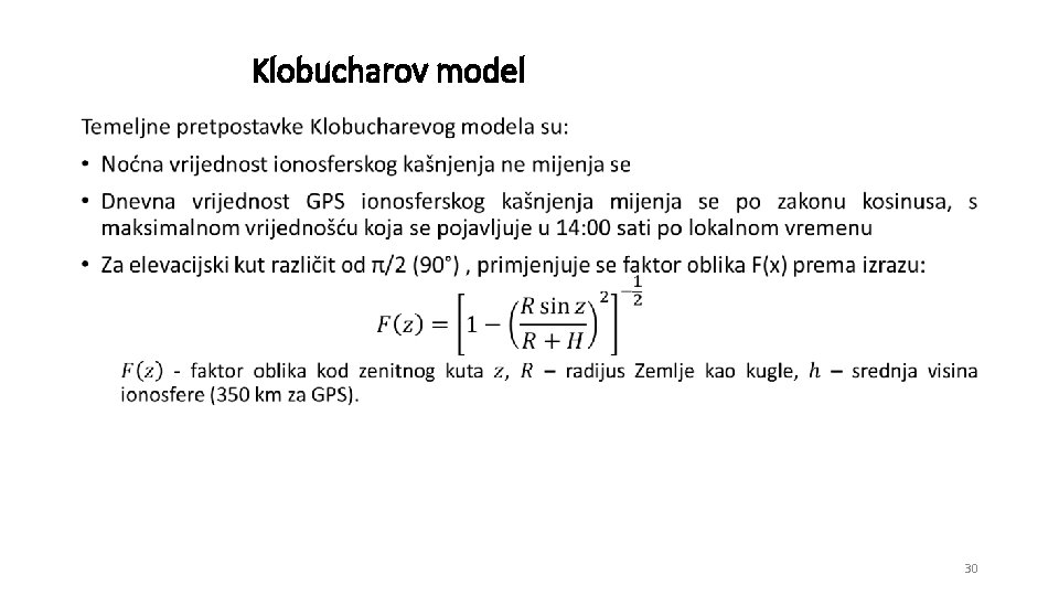 Klobucharov model • 30 