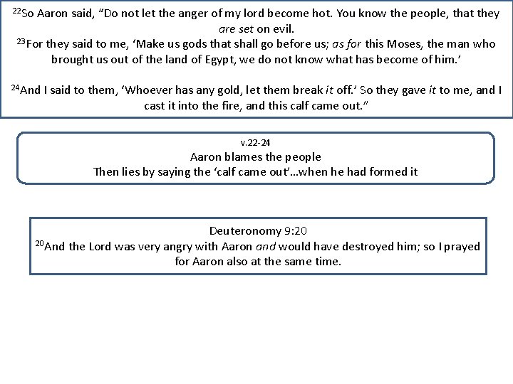 22 So Aaron said, “Do not let the anger of my lord become hot.