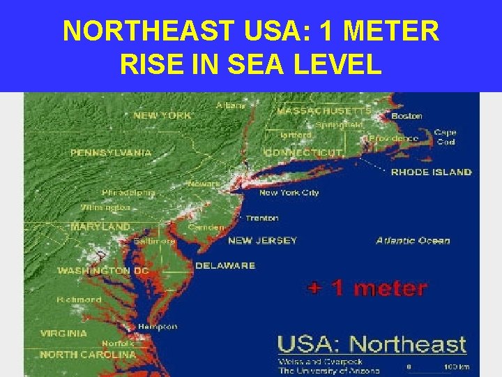 NORTHEAST USA: 1 METER RISE IN SEA LEVEL 