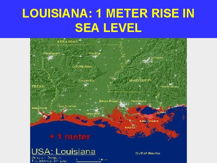 LOUISIANA: 1 METER RISE IN SEA LEVEL 