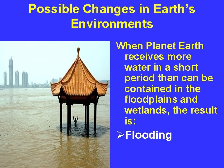 Possible Changes in Earth’s Environments When Planet Earth receives more water in a short