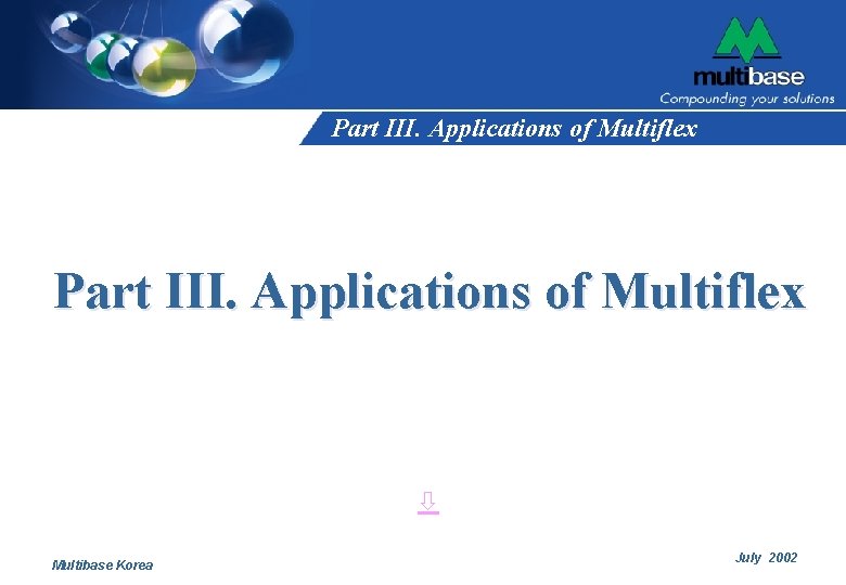 Part III. Applications of Multiflex Multibase Korea July 2002 Part III. Applications of Multiflex Multibase Korea July 2002
