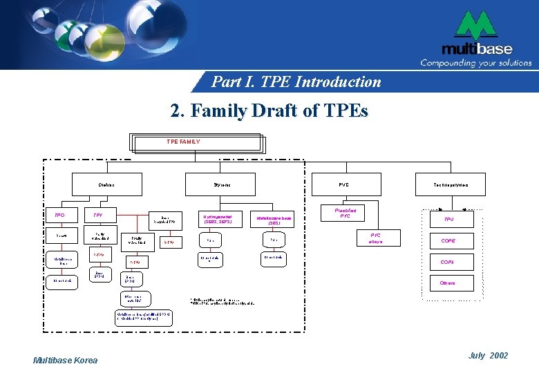 Part I. TPE Introduction 2. Family Draft of TPEs TPE FAMILY Olefinic TPO Reactor