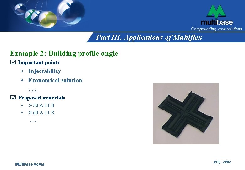 Part III. Applications of Multiflex Example 2: Building profile angle + Important points •