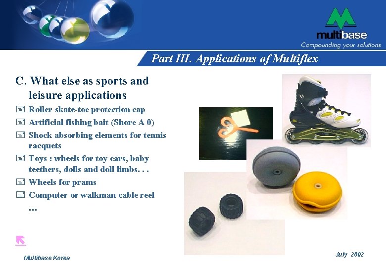 Part III. Applications of Multiflex C. What else as sports and leisure applications + Part III. Applications of Multiflex C. What else as sports and leisure applications +