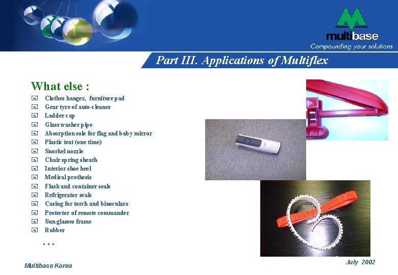 Part III. Applications of Multiflex What else : + + + + Clothes hanger, Part III. Applications of Multiflex What else : + + + + Clothes hanger,