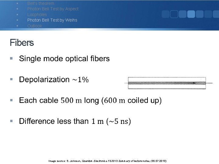 § § § Bell‘s theorem Photon Bell Test by Aspect Loopholes Photon Bell Test
