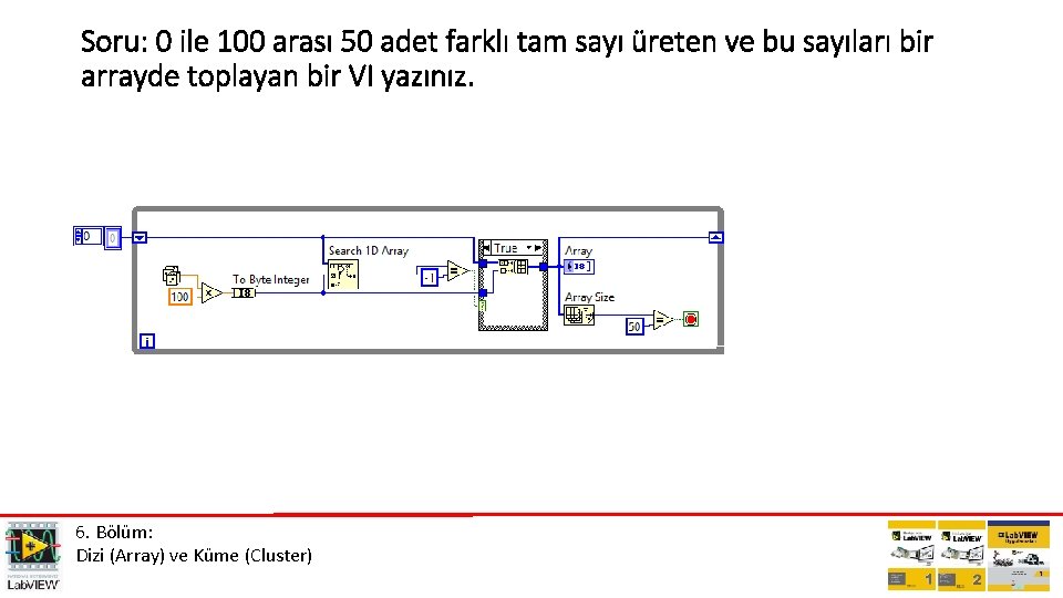 Soru: 0 ile 100 arası 50 adet farklı tam sayı üreten ve bu sayıları