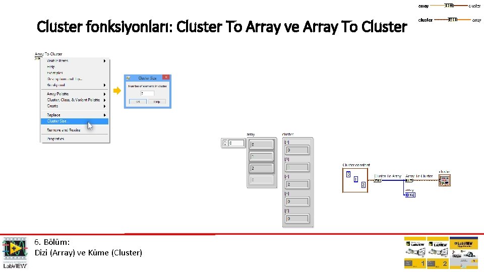 Cluster fonksiyonları: Cluster To Array ve Array To Cluster 6. Bölüm: Dizi (Array) ve