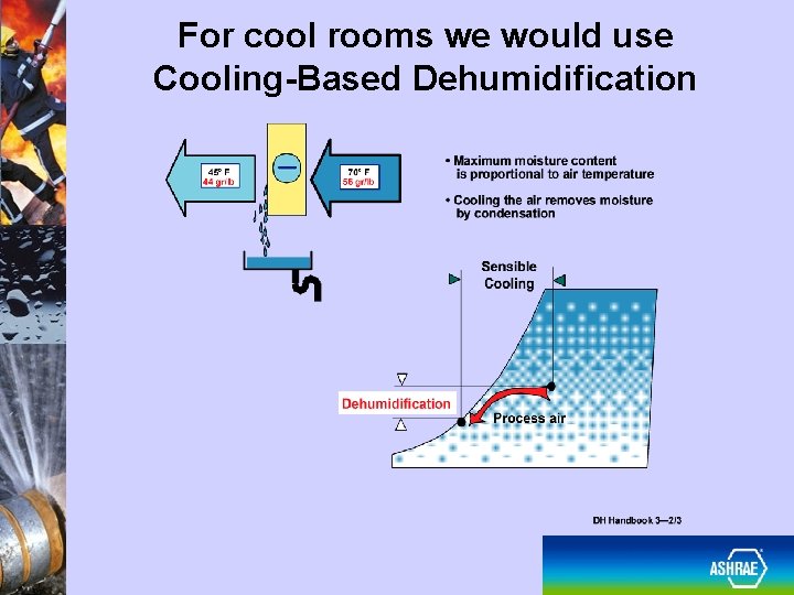 For cool rooms we would use Cooling-Based Dehumidification 16 