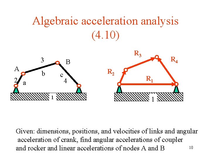 Algebraic acceleration analysis (4. 10) 3 A 2 a R 3 B b c