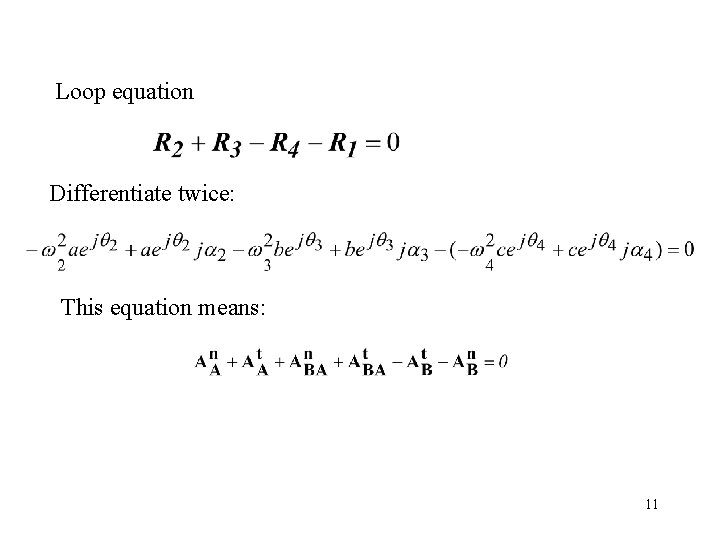 Loop equation Differentiate twice: This equation means: 11 