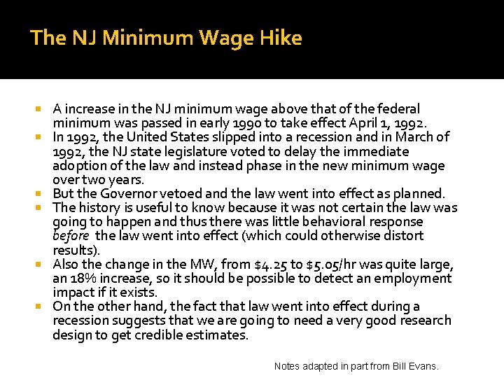 The NJ Minimum Wage Hike A increase in the NJ minimum wage above that