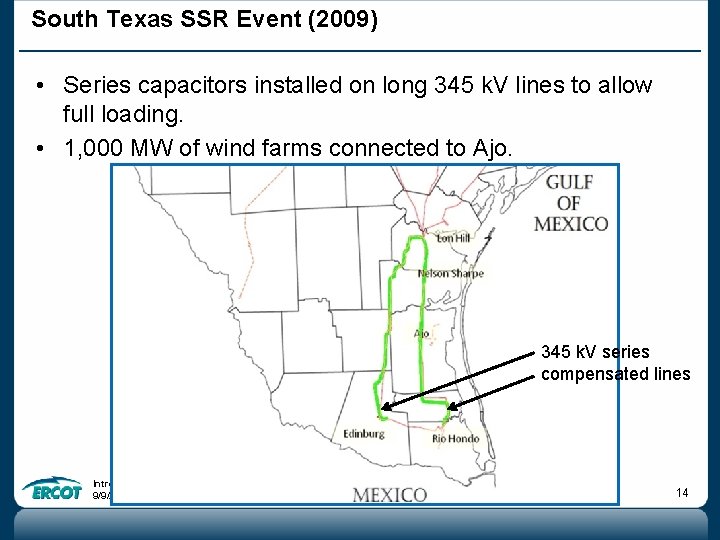 South Texas SSR Event (2009) • Series capacitors installed on long 345 k. V