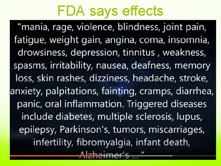 FDA says effects 