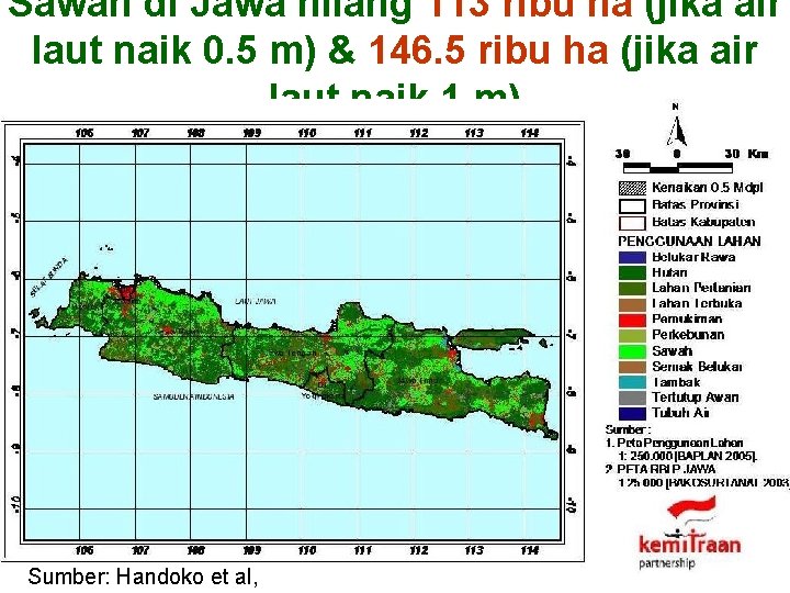 Sawah di Jawa hilang 113 ribu ha (jika air laut naik 0. 5 m)
