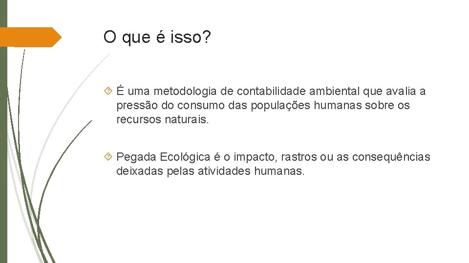 O que é isso? É uma metodologia de contabilidade ambiental que avalia a pressão