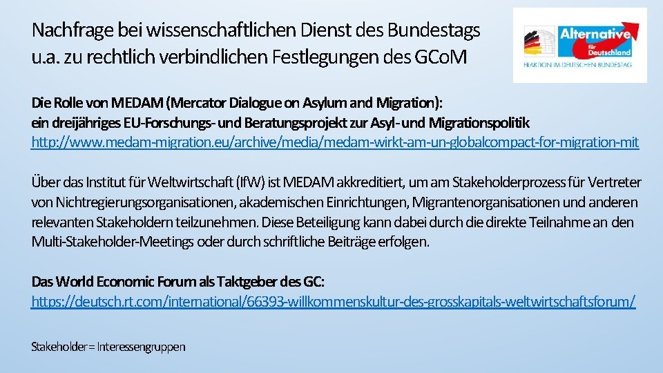 Nachfrage bei wissenschaftlichen Dienst des Bundestags u. a. zu rechtlich verbindlichen Festlegungen des GCo.