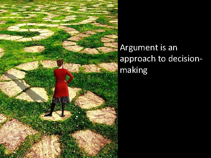 Argument is an approach to decisionmaking 