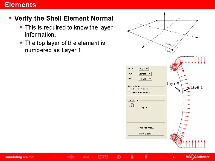 Elements • Verify the Shell Element Normal • This is required to know the